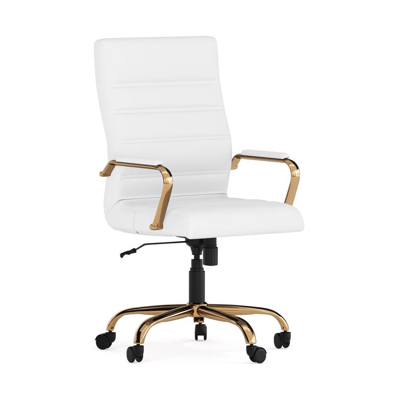 Flash Furniture White Faux Leather Swivel Chair