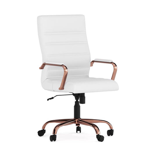 Flash Furniture White Faux Leather Swivel Chair