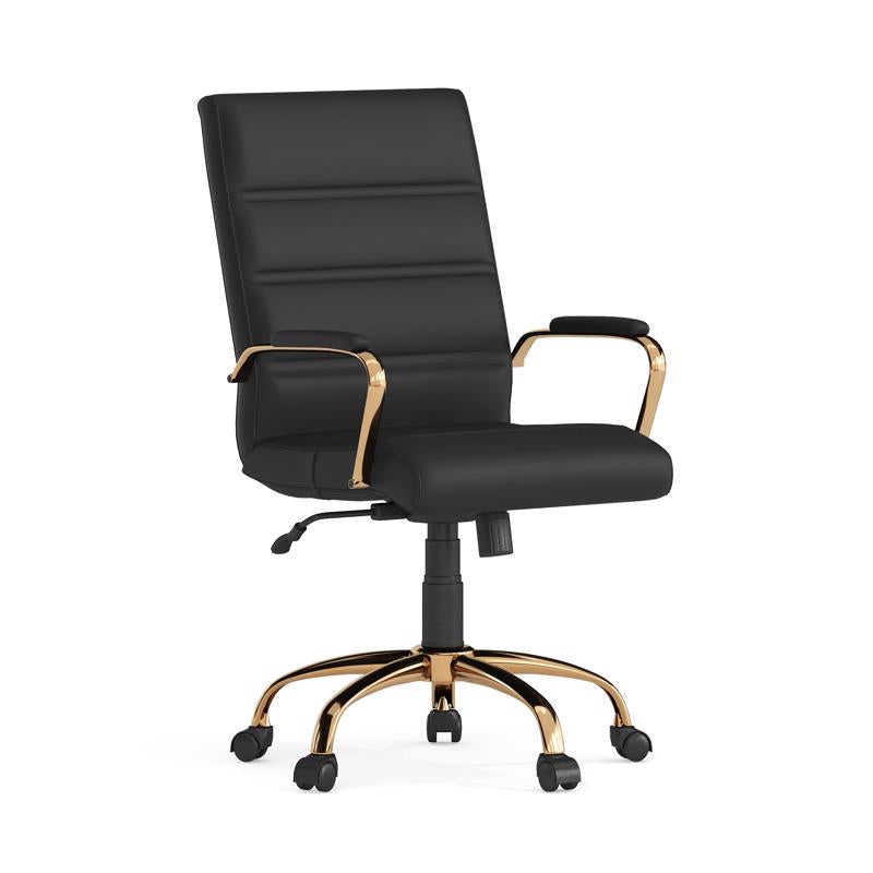 Flash Furniture Black Faux Leather Swivel Chair