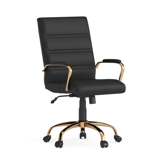 Flash Furniture Black Faux Leather Swivel Chair