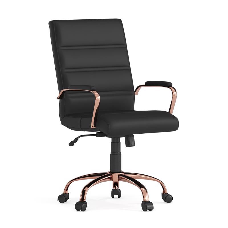 Flash Furniture Black Faux Leather Swivel Chair