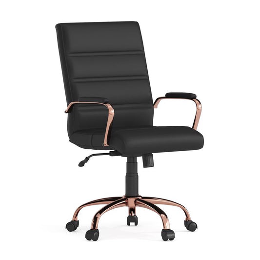 Flash Furniture Black Faux Leather Swivel Chair