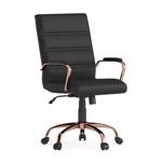 Flash Furniture Black Faux Leather Swivel Chair