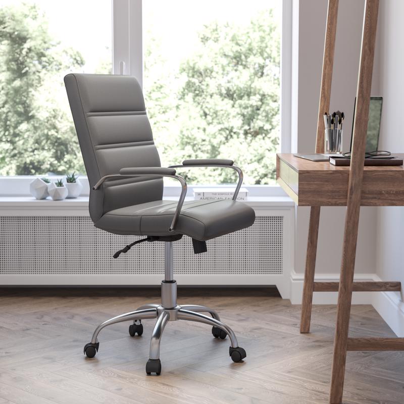 Flash Furniture Gray Faux Leather Swivel Chair