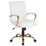 Flash Furniture White Faux Leather Swivel Chair