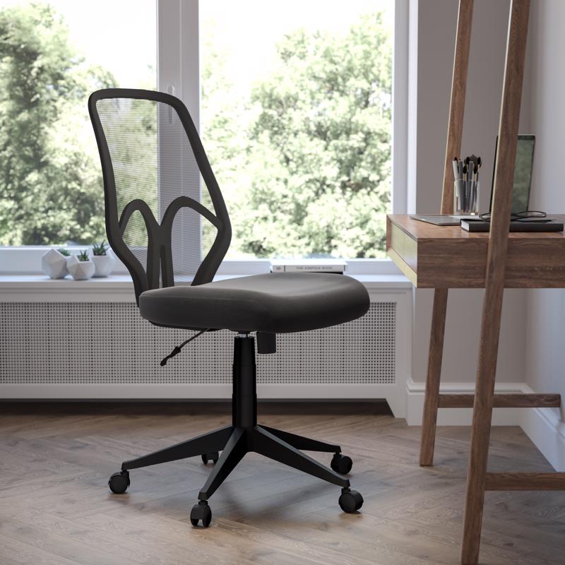 Flash Furniture Salerno Black Leather/Mesh Office Chair