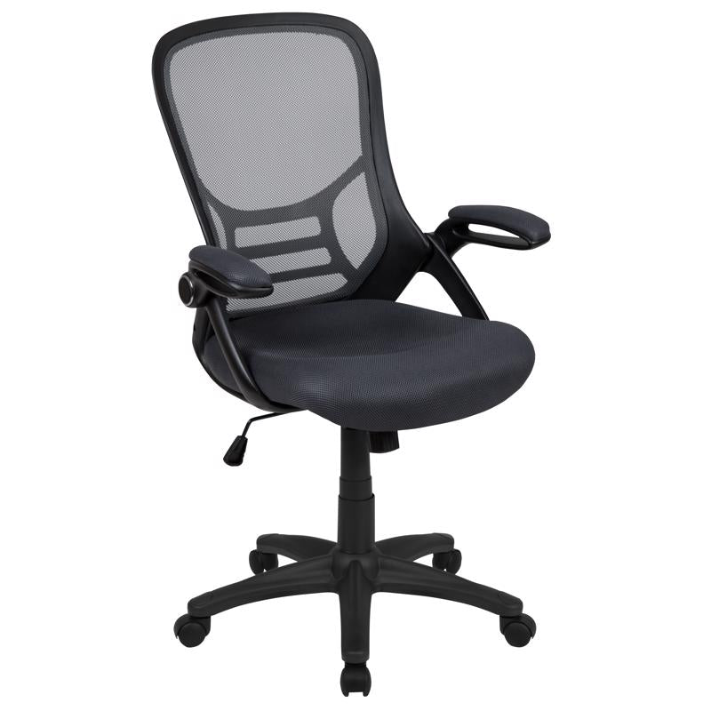 Flash Furniture Gray Leather/Mesh Office Chair