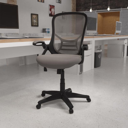 Flash Furniture Gray Leather/Mesh Office Chair
