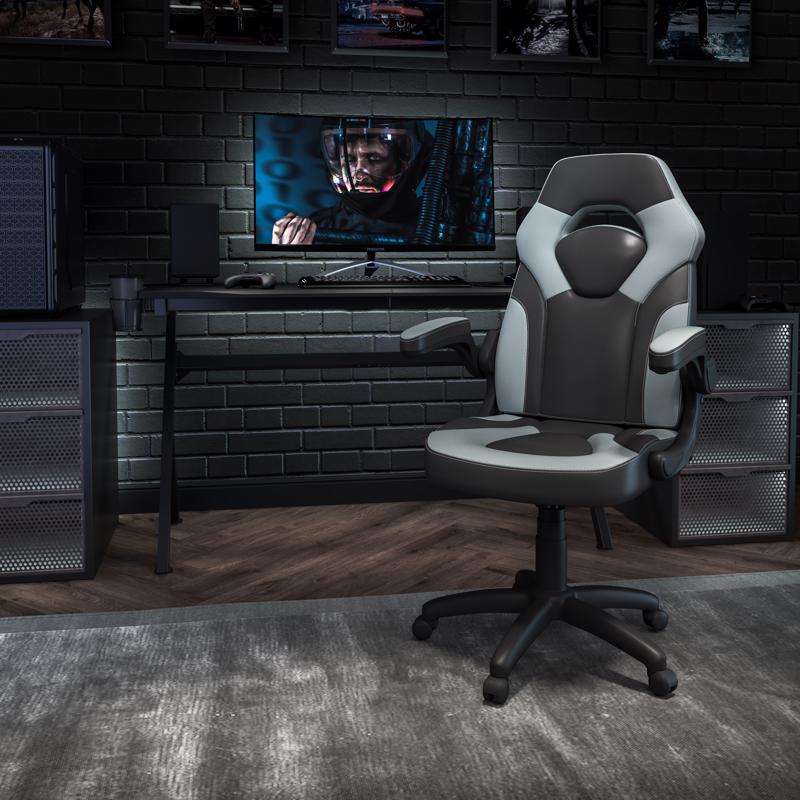 Flash Furniture X10 Black/Gray Leather/Mesh Office Chair