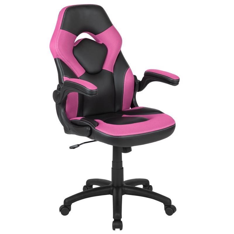 Flash Furniture X10 Black/Pink Leather/Mesh Office Chair