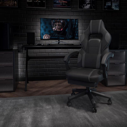 Flash Furniture X40 Black/Gray Faux Leather Office Chair