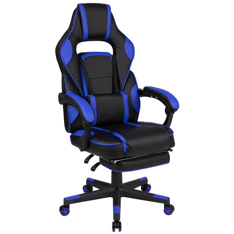Flash Furniture X40 Black/Blue Faux Leather Swivel Chair