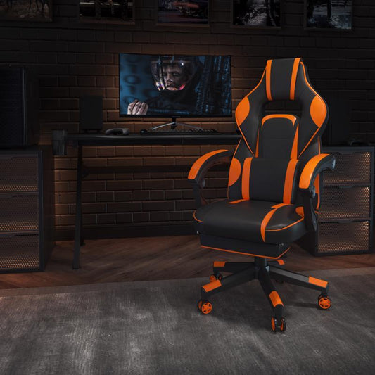 Flash Furniture X40 Black/Orange Faux Leather Swivel Chair