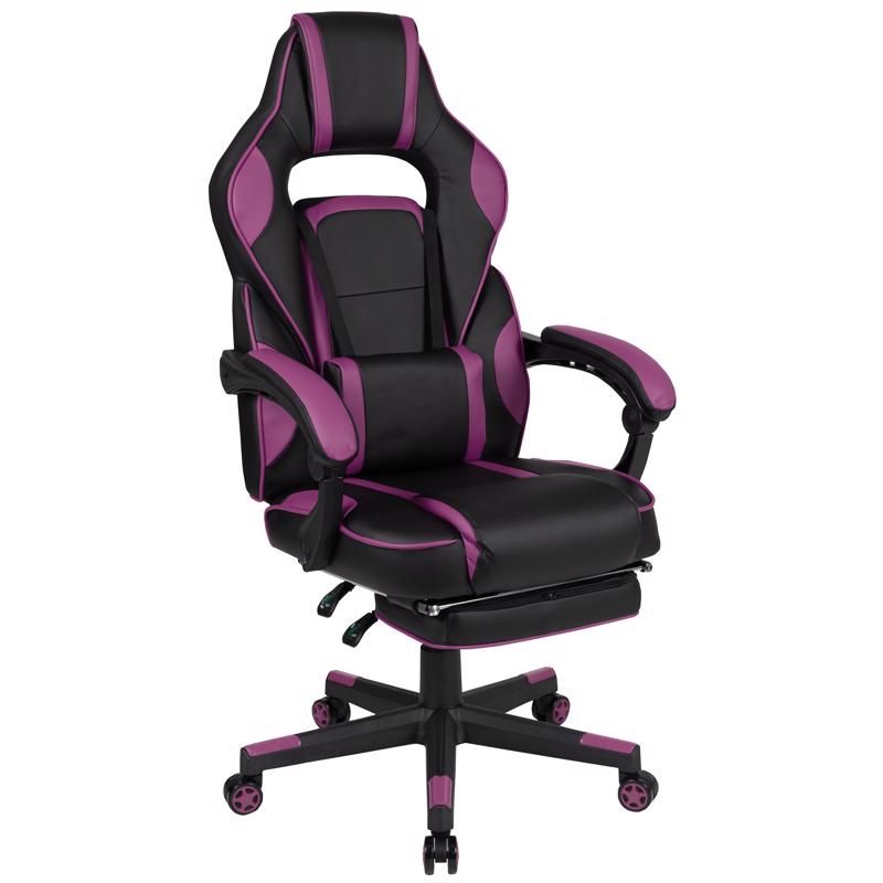 Flash Furniture X40 Black/Purple Faux Leather Swivel Chair