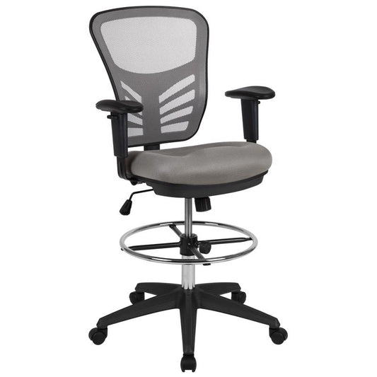 Flash Furniture Gray Drafting Chair