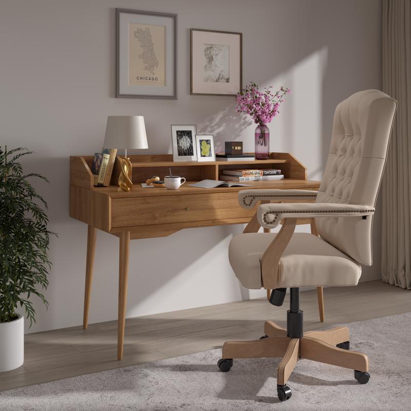 Flash Furniture Ivory Fabric Office Chair