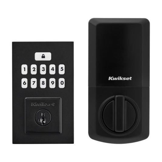 Kwikset SmartCode Matte Black Metal Electronic Deadbolt