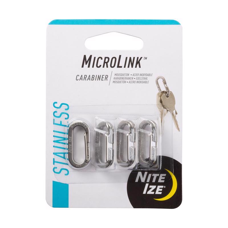 Nite Ize MicroLink Stainless Steel Silver Gated Carabiner Key Chain