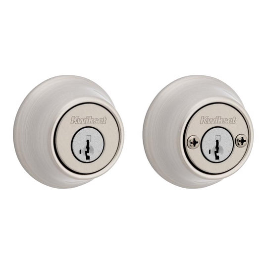 Kwikset SmartKey Security Satin Nickel Metal Double Cylinder Deadbolt