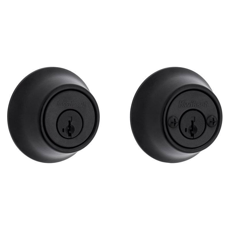 Kwikset SmartKey Security Matte Black Metal Double Cylinder Deadbolt