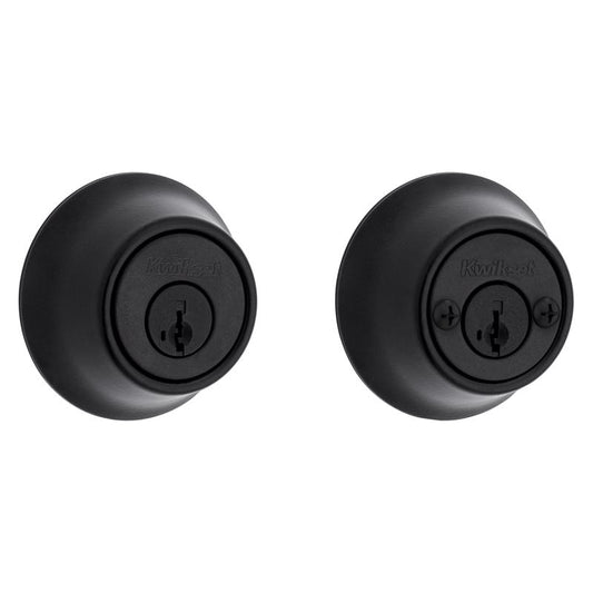 Kwikset SmartKey Security Matte Black Metal Double Cylinder Deadbolt