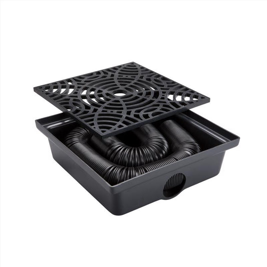 StealthDrain 4.25 in. H X 12 in. W X 12 each L Black Vinyl Downspout Extension