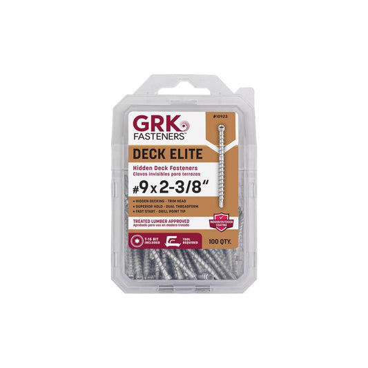 GRK Fasteners No. 9 in. X 2-3/8 in. L Star Flat Head Deck Screws 100 pk