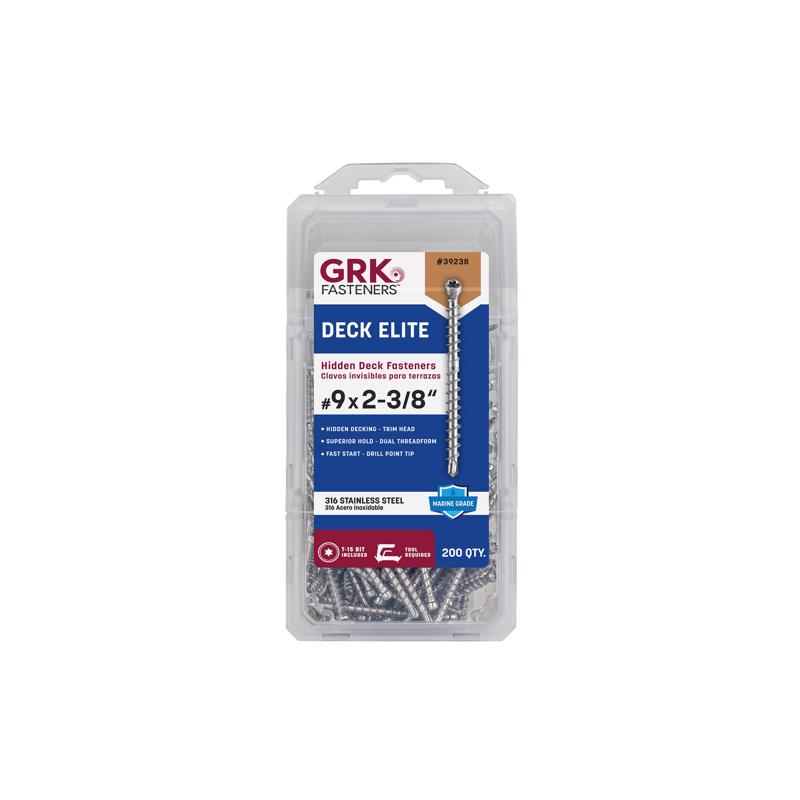GRK Fasteners No. 9 in. X 2-3/8 in. L Star Flat Head Deck Screws 200 pk