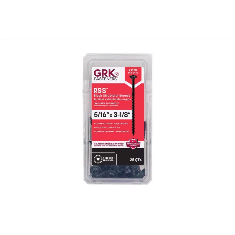 GRK Fasteners 5/16 in. X 3-1/8 in. L Star Climatek W-Cut Structural Wood Screws 25 pk