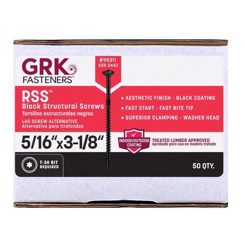 GRK Fasteners 5/16 in. X 3-1/8 in. L Star Climatek W-Cut Structural Wood Screws 1 pk