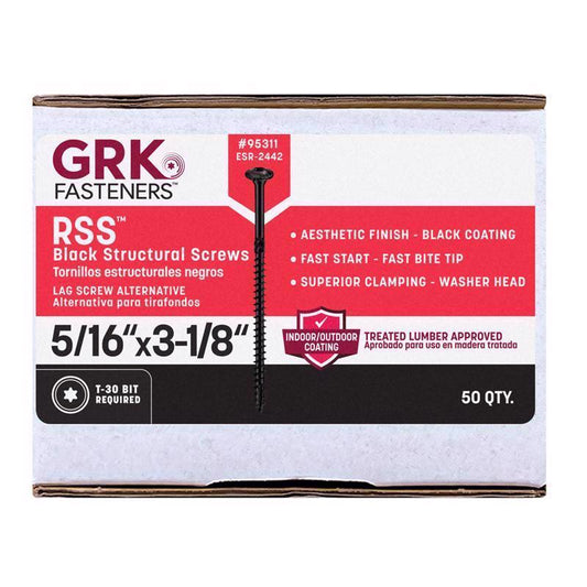 GRK Fasteners 5/16 in. X 3-1/8 in. L Star Climatek W-Cut Structural Wood Screws 1 pk