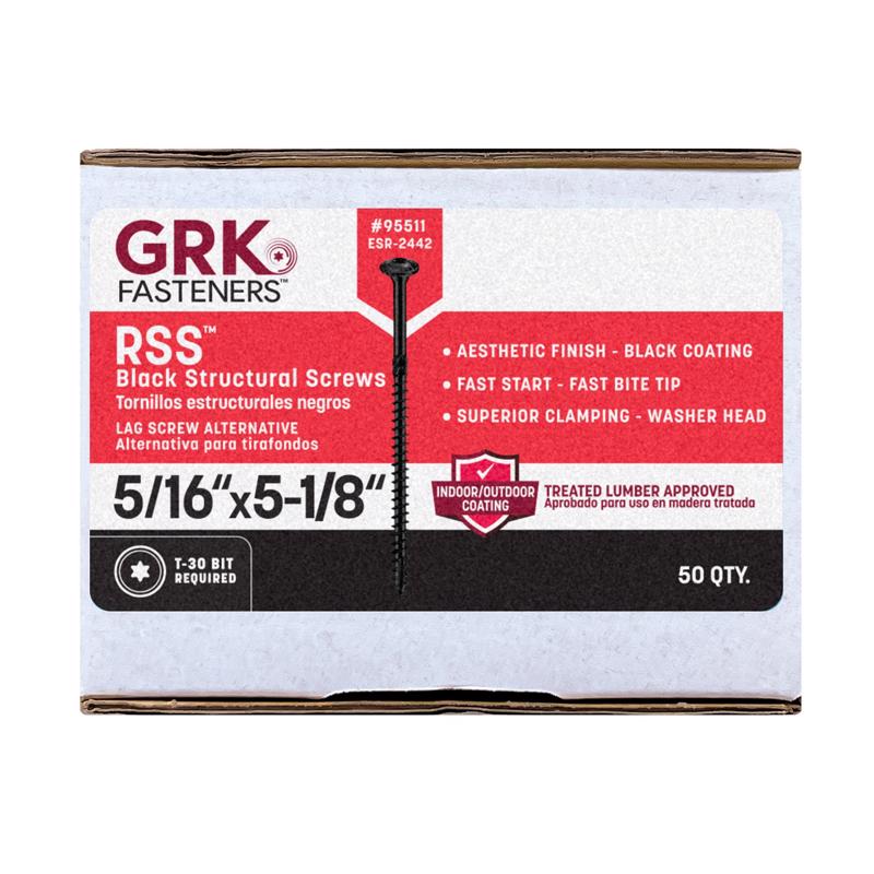 GRK Fasteners 5/16 in. X 5-1/8 in. L Star Climatek W-Cut Structural Wood Screws 1 pk
