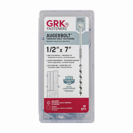 GRK Fasteners 1/2 in. D X 7 in. L Steel Hex Head Anchor Bolts 1 pk