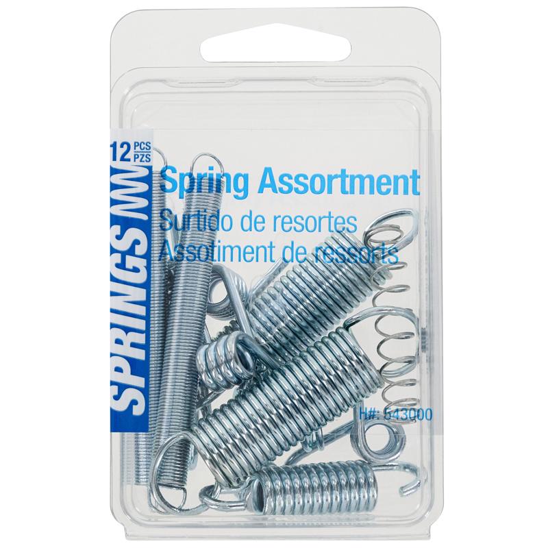 HILLMAN 4.6 in. L X 0.5 in. D Extension and Compression Assortment Spring 10 pk