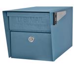 Mail Boss Mail Manager Galvanized Steel Post Mount Blue Locking Mailbox