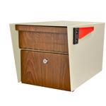 Mail Boss Mail Manager Wood Grain Galvanized Steel Post Mount Cream White Locking Mailbox