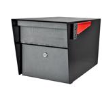 Mail Boss Mail Manager Two-Tone Galvanized Steel Post Mount Black Locking Mailbox