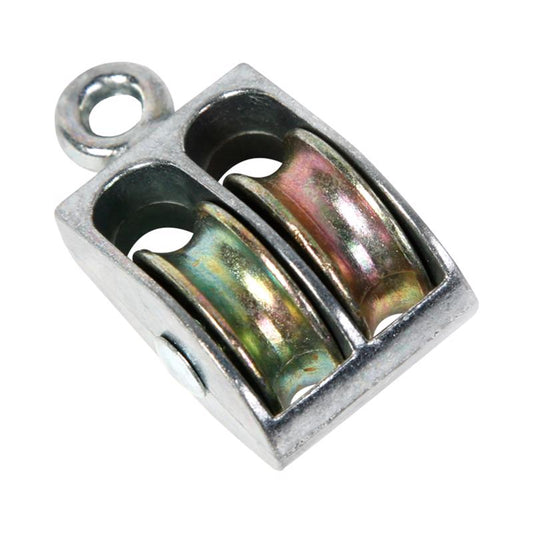 Koch Industries 1 in. D Nickel Steel Rigid Eye Double Sheave Rigid Eye Pulley