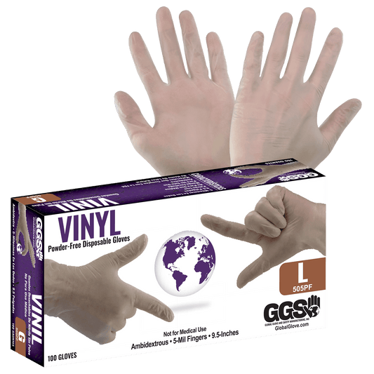 Vinyl PF Gloves 505PF-XL (Case of 10 Box)
