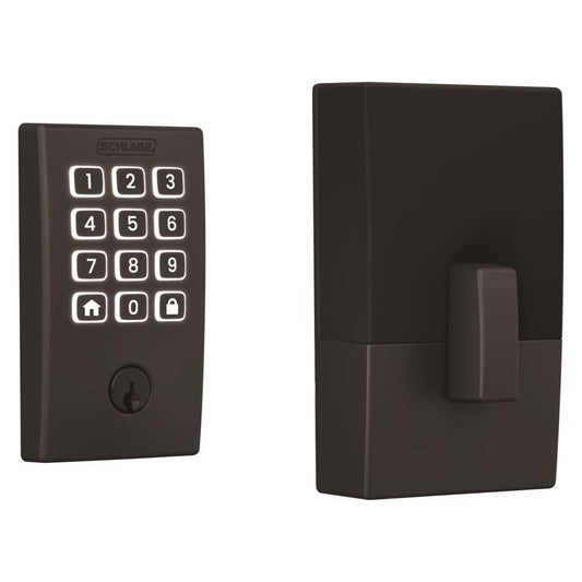 Schlage Arrive Matte Black Steel Wi-Fi Deadbolt with Century Trim