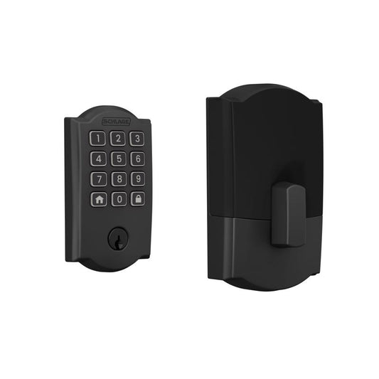 Schlage Arrive Matte Black Steel Wi-Fi Deadbolt with Camelot Trim