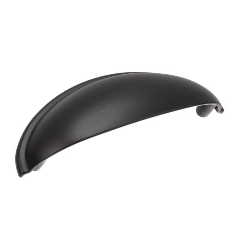 Amerock Transitional Cup Cabinet Cup Pull 3 in. Matte Black Black 1 pk