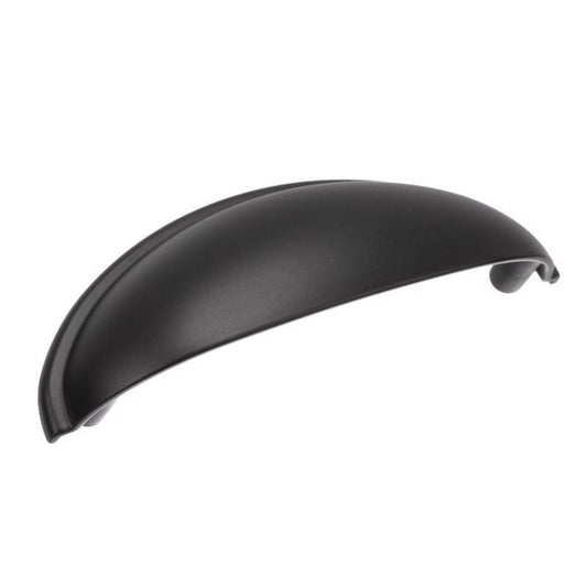 Amerock Transitional Cup Cabinet Cup Pull 3 in. Matte Black Black 1 pk