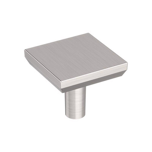 Amerock Chamfered Edge Contemporary Square Cabinet Knob 1 in. Satin Nickel 1 pk