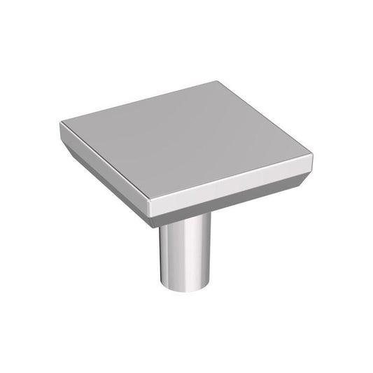 Amerock Chamfered Edge Contemporary Square Cabinet Knob 1 in. Polished Chrome 1 pk
