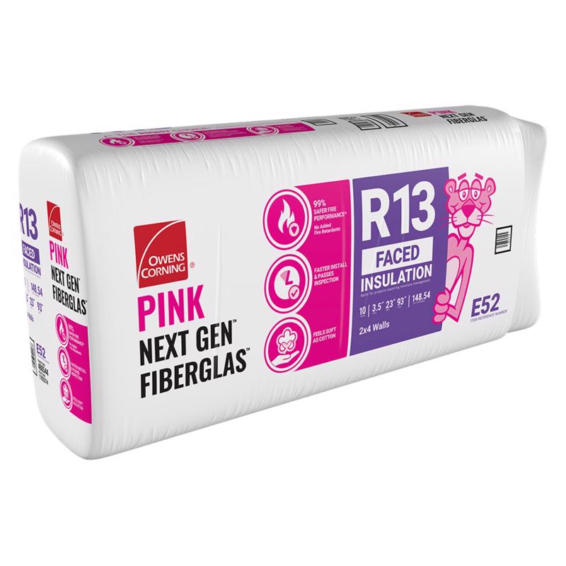 Owens Corning 23 in. W X 93 in. L X 3.5 in. 13 Kraft Faced Fiberglass Insulation Batt 148.54 sq ft