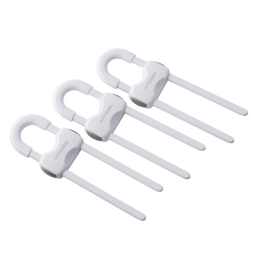 Toodleroo North States White Plastic Cabinet Locks 3 pk