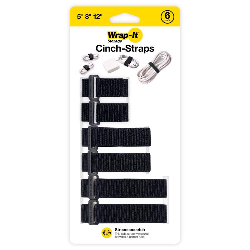 Wrap-It 0.5 in. L Black Nylon Cinch Strap
