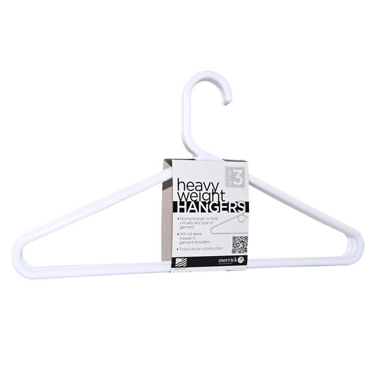 ClosetSelect Plastic White Heavy Duty Clothes Hangers 3 pk