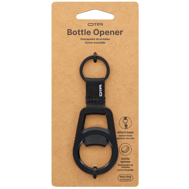 OTR Stainless Steel Black Bottle Opener Keychain